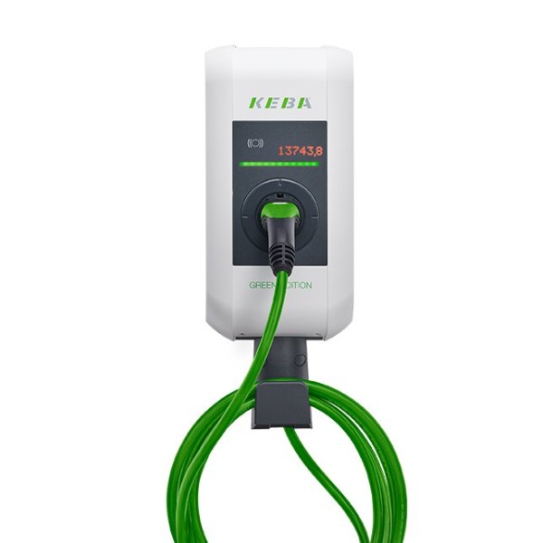KEBA KeContact P30 c-series GREEN EDITION 122.113 Wallbox (22 kW, 6m Typ 2 Kabel, Client, RFID, MID,